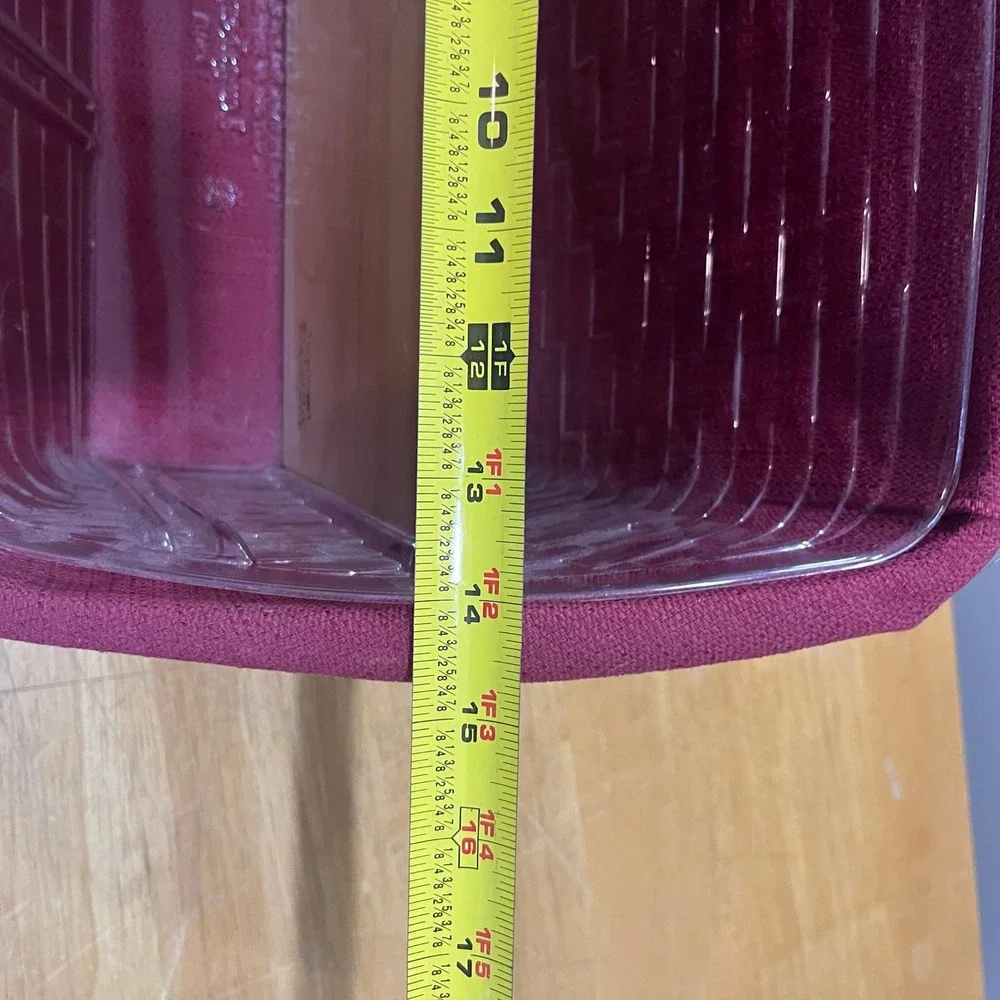 Vtg 2004 Longaberger Desk Organizer Basket Burgundy Liner Wood Divider Americana